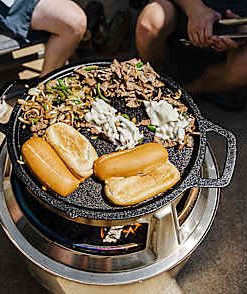 27" Fire Pit Cast Iron Griddle Top + Hub - View 2