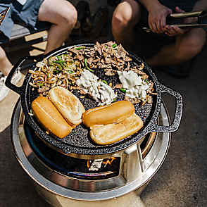 27" Fire Pit Cast Iron Griddle Top + Hub - View 2