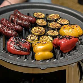 30" Fire Pit Cast Iron Grill + Hub - View 2
