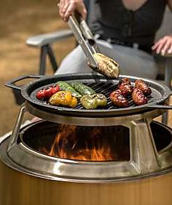 27" Fire Pit Cast Iron Grill Top + Hub - View 2