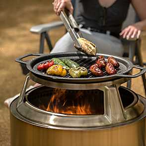 27" Fire Pit Cast Iron Grill Top + Hub - View 2